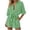 Green, variant on Jumpers for Women Striped Short Sleeve Button Down Overalls Shorts Summer Drawstring Rompers with Pockets