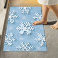 thumbnail image 2 of Yayeee Bath Rug for Bathroom Floor Non Slip Contour Fluffy Soft Absorbent Mat, 20"x24", Blue Snowflake, 2 of 7