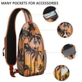 thumbnail image 2 of Colorful Boho Floral Sling Backpack – Durable Water-Resistant Crossbody Backpack with Tropical Flowers, Palm Leaf, and Monstera Designs for Outdoor Use, 2 of 6