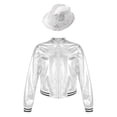 thumbnail image 3 of MSemis Boys Girls Sequins Jacket with Hat Lightweight Flight Jacket, 3 of 4