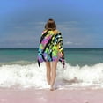 thumbnail image 6 of PHYHOO Neon Animal Zebra Print Microfiber Sand Free Beach Towel Oversized Quick Dry Absorbent for Pool Swimming Bathroom Beach Towel  30x60in, 6 of 8