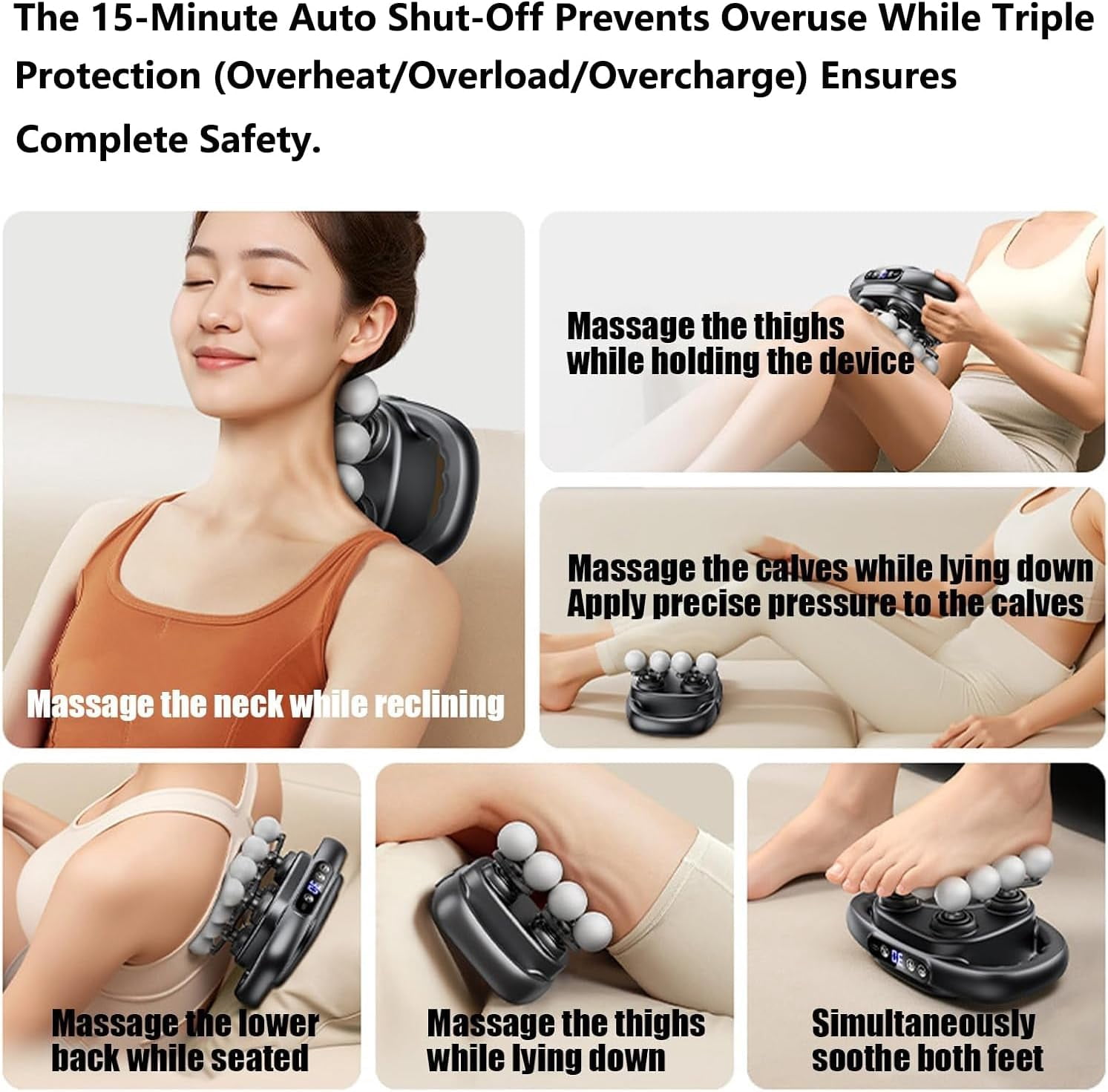 16 Head Deep Tissue Massage Gun - Portable Percussion Muscle Massager for Back Neck Shoulder Legs with Quiet Motor