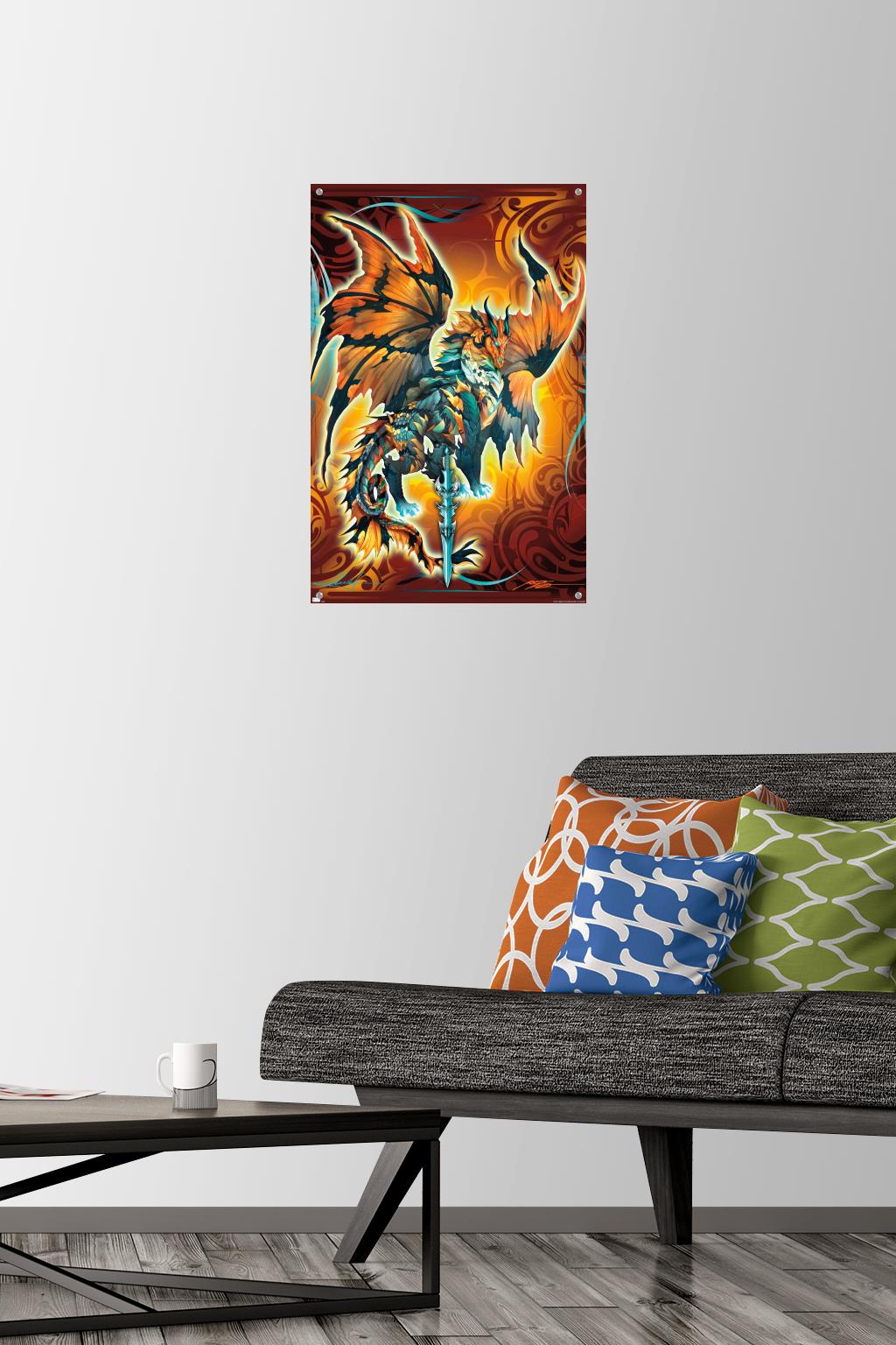 Ruth Thompson - Dragonblade Thunderblade Wall Poster with Pushpins, 14.725" x 22.375"