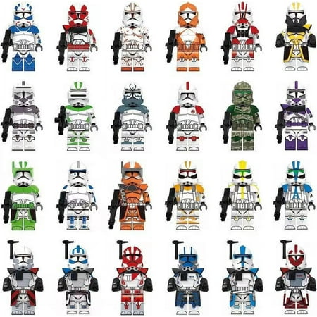 24 PCS MOC Star Wars Building Blocks, Clone Soldier Corps Figures Armored Soldier Bricks Toys, Collectibles Gift for Childrens Fans
