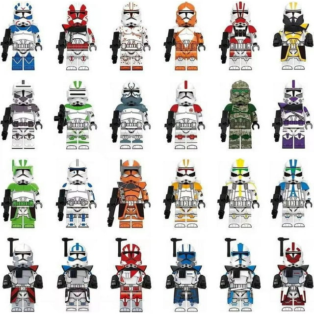 BuildMingle 24PCS Legendary Saga Brick Character Set – Space Heroes and Clone Trooper Minifigures for Fantasy Fans