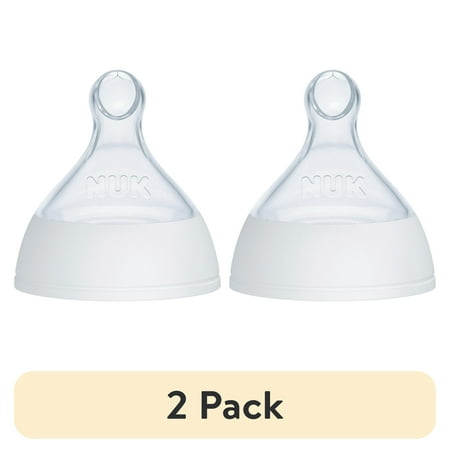 (2 pack) NUK Smooth Flow Pro Anti-Colic Baby Bottle Replacement Nipples, 2-Pack