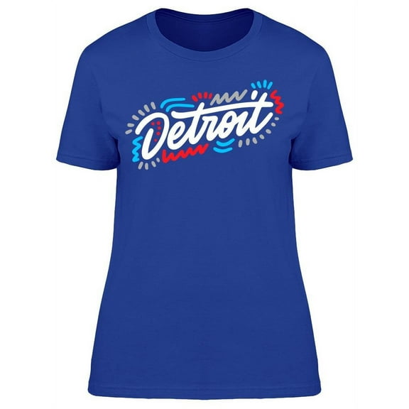 Detroit Hand Written Art T-Shirt Women -Image by Shutterstock, Female 3X-Large
