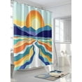 thumbnail image 3 of Abstract Colorful Ocean Sun Shower Curtain, Modern Art Waterproof Shower Curtain Set with 12 Hooks Lightweight Washable Fabric Shower Curtains for Bathroom 36x72 Inches, 3 of 6