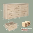 thumbnail image 4 of ANPOO 63" Wood Dresser with 9 Drawers & Charging Station, Long Dresser for Bedroom ,Modern Wood Wide Chest of Drawers with Wood Grain Texture for Bedroom, Living Room, Hallway, 4 of 7
