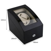 Automatic Rotation 2+3 Watch Winder Case Display Box Storage Holder Organizer Black + White Black + White