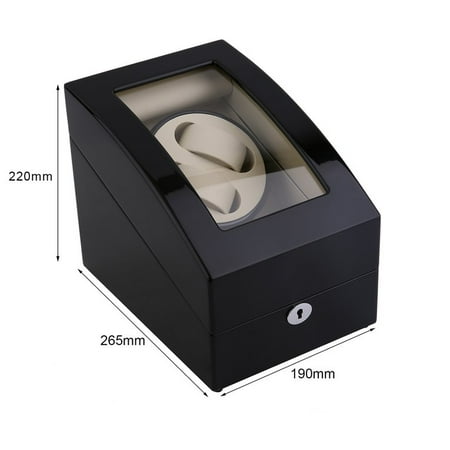 Automatic Rotation 2+3 Watch Winder Case Display Box Storage Holder Organizer Black + White Black + White