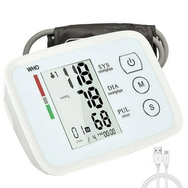 Blood Pressure Cuff, Rechargable Upper Arm Blood Pressure Monitor BP Machine, Accurate Blood Pressure Machine Kit, Pulse Rate Monitor for Home Use