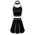 thumbnail image 3 of Alvivi Kids Girls Ceerleading Costume Halter Neck  Crop Top Pleated Skirt Outfits 2Pcs 6-16, 3 of 6