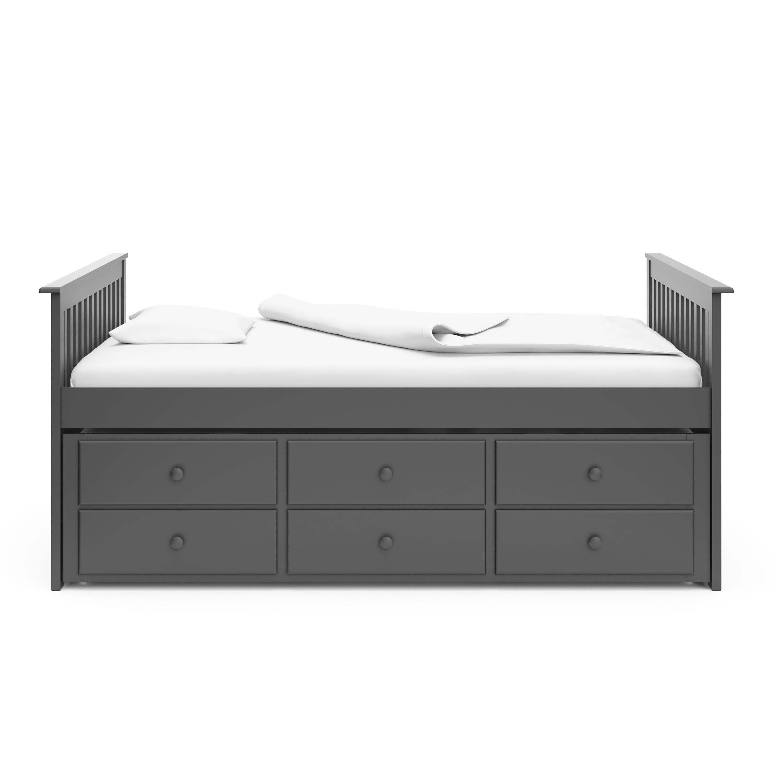 Storkcraft Marco Island Full Captain’s Bed with Twin Trundle, Gray