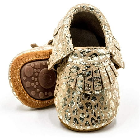 

Leather Baby Moccasins Hard Soled Tassel Crib Toddler Shoes for Boys and Girls