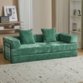 thumbnail image 2 of Hforesty Folding Convertible Sleeper Sofa Bed,Compressed Floor Boneless Couch,Modular Sofa for Living Room or Bedroom,No Assembly(DARK-GREEN)chenill, 2 of 7