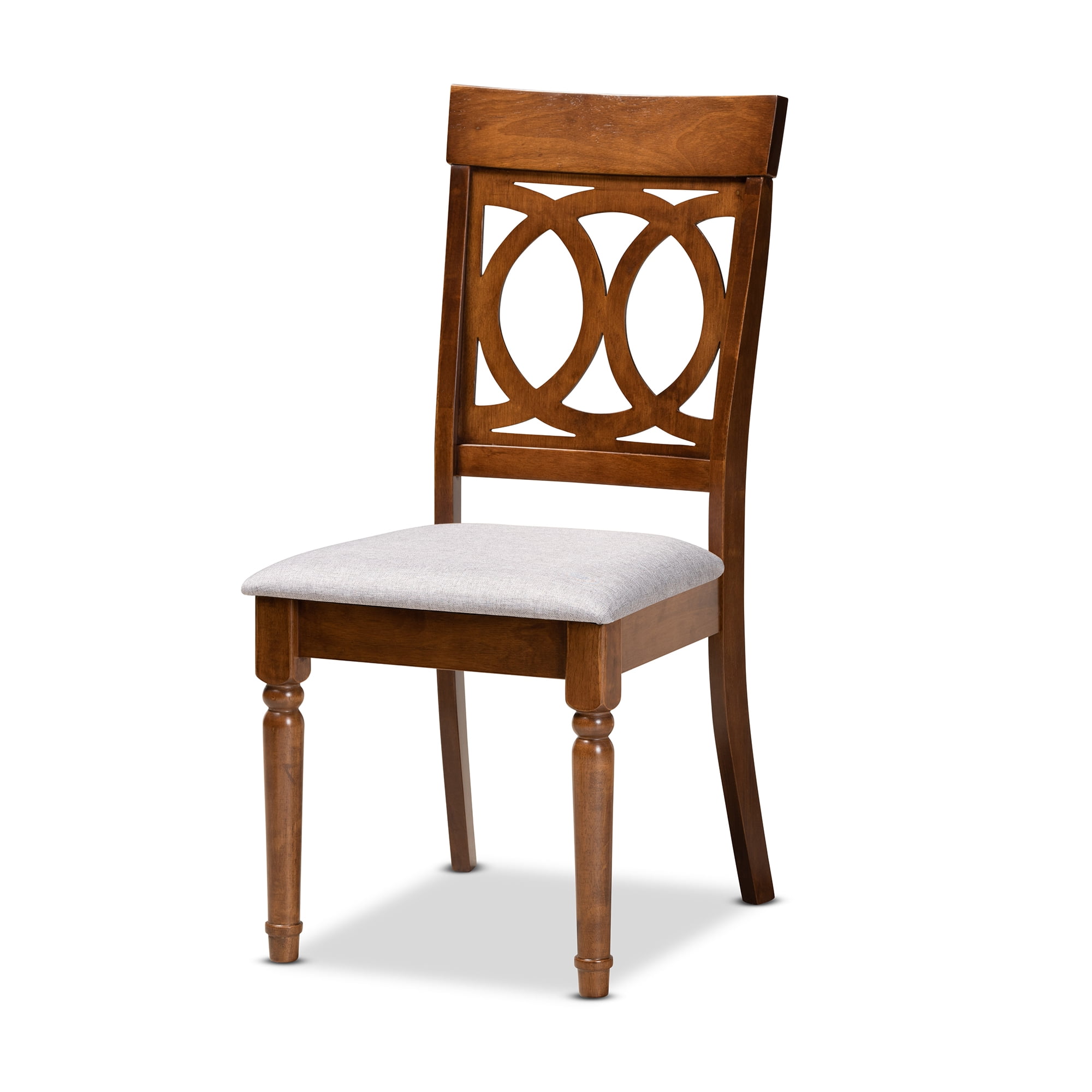 Baxton Studio Jessie Modern and Contemporary Grey Fabric Upholstered and Walnut Brown Finished Wood 7-Piece Dining Set