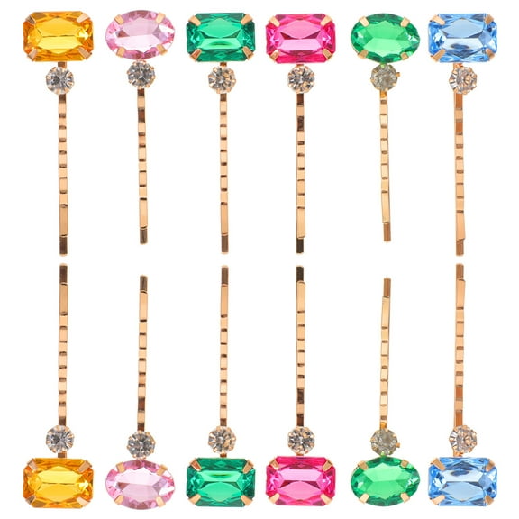 Homoyoyo 12Pcs Decorative Hair Clips with Sparkly Acrylic Rhinestones for Wedding and Formal Events