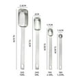 thumbnail image 4 of LQCrafK Stainless Steel Narrow Measuring Spoons, Heavy Duty Metal Measuring Spoons with Long Handle and Engraved Measurements - style:style1, 4 of 6