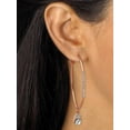 thumbnail image 3 of PalmBeach Jewelry Crystal Drop Hoop Earrings in Rosetone or Goldtone or Silvertone (1 1/2"), 3 of 4