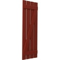 thumbnail image 3 of Ekena Millwork 15 1/2"W x 78"H Americraft Four Board (2 Batten) Exterior Real Wood Spaced Board-n-Batten Shutters w/ Z-Bar (Per Pair), Pepper Red, 3 of 10