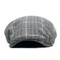 thumbnail image 2 of Sombrero Gatsby Newsboy con gorra plana a cuadros blancos y negros para hombre, 2 of 3