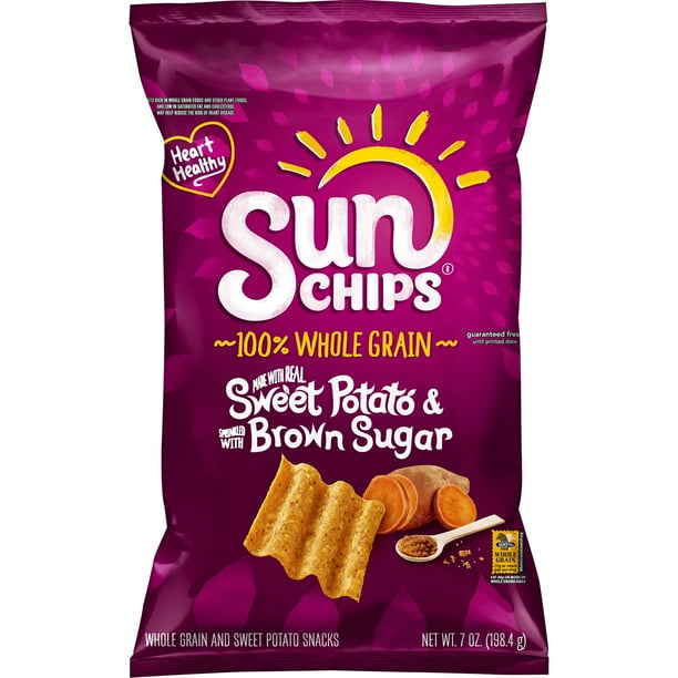 Sunchips Whole Grain and Sweet Potato Snacks, Sprinkled with Brown