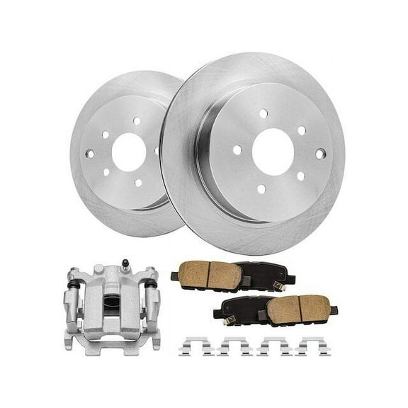 Rear Brake Pad Rotor and Caliper Set - Compatible with 2013 - 2019 Nissan Pathfinder 2014 2015 2016 2017 2018