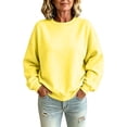 thumbnail image 2 of Sweatshirt For Women Crewneck Pullover Sweatshirts No Hood Long Sleeve Tops Casual Comfy Fall Clothes Yellow L, 2 of 6
