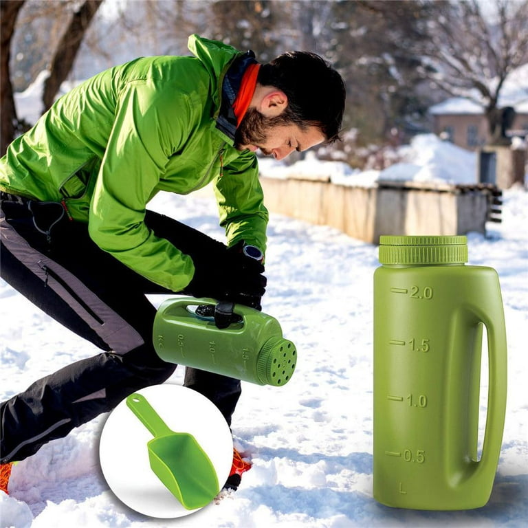 SANAG Salt Bottle Sprayer Diatomaceous Earth Spreader with Scoop and  Adjustable Top for Ice Melt, Fertilizer and Seeds