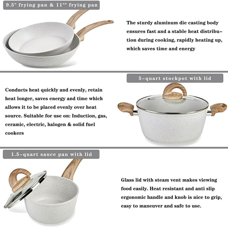 Masterclass Frying Pan Skillet Nonstick 11 Inch Premium Kitchen Cookware  Beige