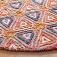 thumbnail image 3 of SAFAVIEH Trace Salazar Geometric Triangles Wool Area Rug, Red/Navy, 6' x 6' Round, 3 of 6