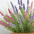 thumbnail image 3 of Lavender Artificial Flowers Bouquet Realistic Fade Resistant UV Protected Plastic Plants for Outdoor Indoor Home Decor Wedding Table Centerpiece Garden Patio Porch Decorations, 3 of 4