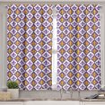 thumbnail image 2 of Ambesonne Fleur De Lis Valance & Curtain, Rhombus Vivid Royal, 55"x45", Purple Earth Yellow, 2 of 7