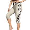 thumbnail image 3 of UVEASISHA Womens High Waist Capri Pants Soft Stretchy Slim Fit Bohemian Swimming Leggings Breathable Lightweight Casual Bottoms for Vacation Beach Multicolor S, 3 of 6