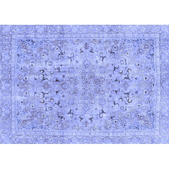 Ahgly Company Indoor Rectangle Abstract Blue Modern Area Rugs, 3' x 5'