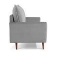 thumbnail image 5 of Zephyr 57" Modern Contemporary Sofa, Velvet Upholstered Loveseat Couch with Tassle Sewn Back Cushion, Grey, 5 of 17