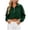 Green, variant on Women's Half Zip Crop Sweatshirt - Drawstring Hem Drop Shoulder Pullover Top, Casual Long Sleeve Cropped Blouse, Solid Colors