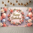 thumbnail image 3 of Pink Theme Banner Gold Glitter Birthday Party Display Balloon Decor Star Pattern Party Backdrop for Birthday Party Kids Celebration Photo Shoot, 3 of 9