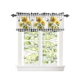thumbnail image 2 of Kitchen Cafe Valance Curtain for Small Windows,Rustic Farm Sunflowers Rod Pocket Short Valances Black White Buffalo Checker Window Treatment Panel for Living Room/Bedroom/Bathroom,54x18in, 2 of 9