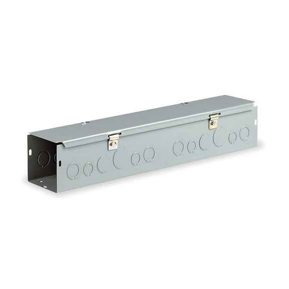 Wiegmann HS443 NEMA 1 Combination Hinge/Screw Cover Wireway with Knockouts, Steel, 4" x 4" x 36"