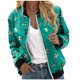 thumbnail image 2 of Puntoco Chaquetas para mujer Estampado floral Manga larga Cremallera Recortada Ligero Cuello alto Outwear Tops Abrigo Liquidación Puntoco Puntoco-148, 2 of 6