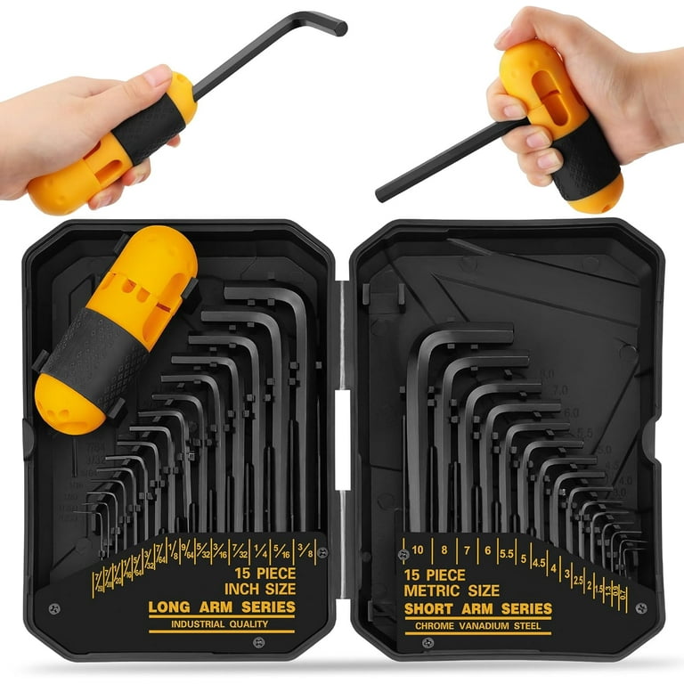 Hex Key Allen Wrench Set: 41-Piece Hex and Torx Key Set with