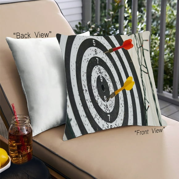 Ahgly Company Sports Darts Outdoor Throw Pillow, 18 inch by 18 inch