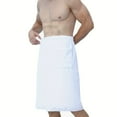 thumbnail image 4 of Txmasen Men Soft Bathrobes Shower Wrap Sauna Gym Swimming Holiday Spa Bath Beach Towel Wearable Bath Towel White, 4 of 9