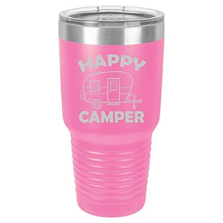 

Tumbler Stainless Steel Vacuum Insulated Travel Mug Happy Camper (Hot-Pink 30 oz)