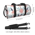 thumbnail image 4 of YFYANG Large Capacity Canvas Gym Bag for Men and Women, Pink Flower Leaf Pattern Round Portable Travel Bags for Sports Fitness, 4 of 8