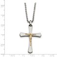 thumbnail image 3 of Pendentif Crucifix en Acier Inoxydable 14k Or 22 Po, 3 of 3