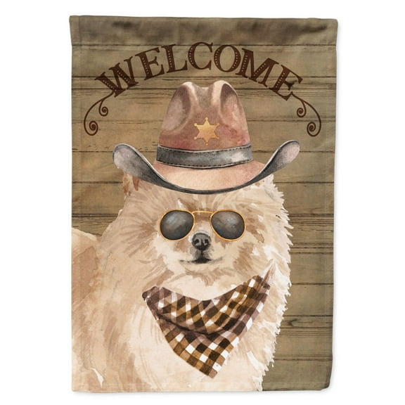 Carolines Treasures CK6349GF Pomeranian 2 Country Dog Flag Garden Size  Small multicolor