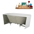 thumbnail image 2 of 58.5" Streamline B-400-153-WH Soaking Freestanding Tub and Tray With Internal Drain in Glossy White, 2 of 9